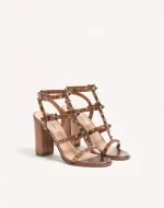 Valentino Rockstud Metallic Calfskin Leather Ankle Strap Sandal 90 Mm - Image 6